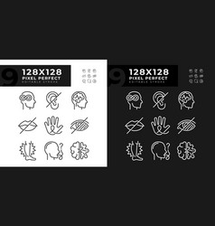 People With Perception Disorders Linear Icons Set