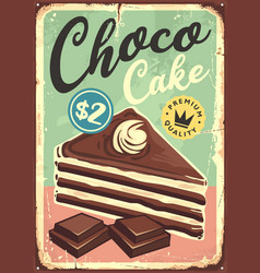 Chocolate Cake Vintage Tin Sign