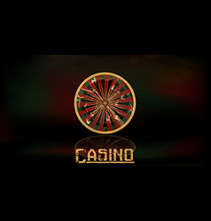 Vintage Casino Banner With Roulette Illust