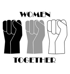 Women Together Or Feminism Protest Icon In Black