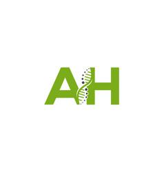 Abstract Letter Ah Dna Biology Logo Concept