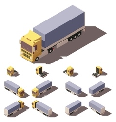 Isometric Truck With Tilt Box Semi-trailer