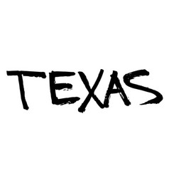 Texas Hand Writting Isolated On White Background