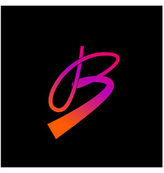 Colorful B Letter Calligraphy Icon B Company