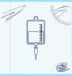 Iv Bag Line Sketch Icon Isolated On White