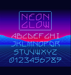 Neon Glowing Retro Game Laser Font Or A Typeset