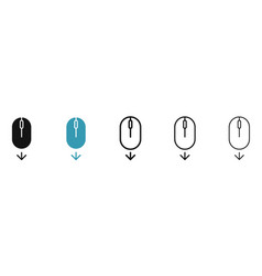 Scroll Down Computer Mouse Icon Set In Black