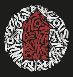 Calligraphy Abstract Lettering Arrow In Circle