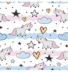 Cute Baby Fashion Background With Unicorn