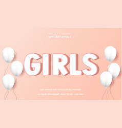 Editable Text Effect Girls Beautiful Style 3d