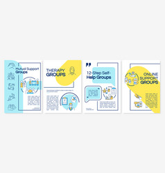 Support Groups Types Blue And Yellow Brochure