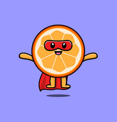 Cute Orange Fruit Superhero Flaying