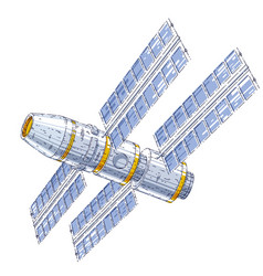 Space Station Iss Floating In Weightlessness