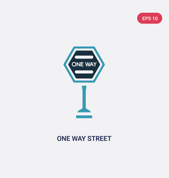 Two Color One Way Street Icon From Signs Concept