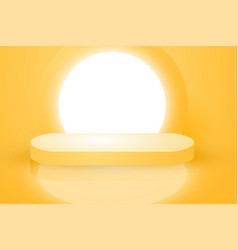 Yellow Podium 3d Abstract Scene Background With