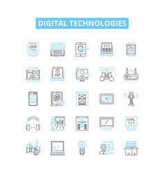 Digital Technologies Line Icons Set