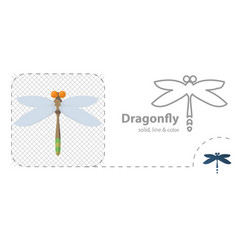 Dragonfly Isolated Flat Line Icon