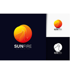 Sun Fire Logo Design With Gradient