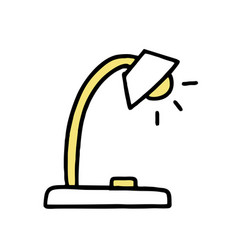 Table Lamp School Clipart Doodle In Line Style