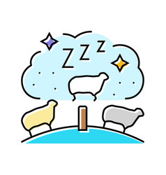 Counting Sheep Sleep Night Color Icon