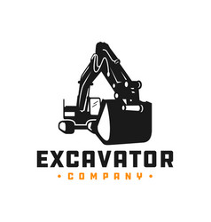 Excavator engine repair logo Royalty Free Vector Image