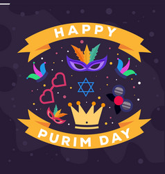 Flat Design Happy Purim Day