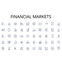 Financial Markets Line Icons Collection Choice