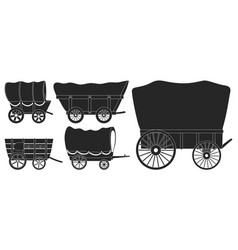 Wild West Wagon Black Set Icon