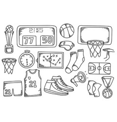 Basketball Hand Drawn Doodle Set