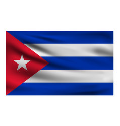 Realistic National Flag Of Cuba Current State