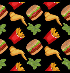 Chicken Burger And French Fries Pattern