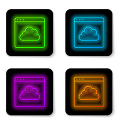 Glowing Neon Line Cloud Technology Data Transfer