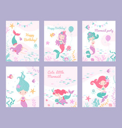 Mermaid Invite Cards Children Invitation