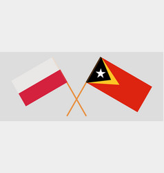 Crossed Flags Of East Timor And Poland