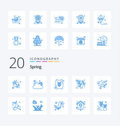 20 Spring Blue Color Icon Pack Like Garden Easter