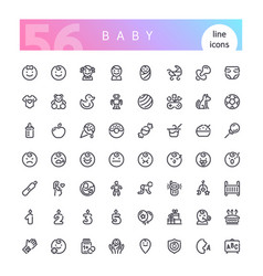 Baby Line Icons Set