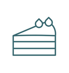 Cut Cake Piece Icon Thin Line Cake Piece Icon