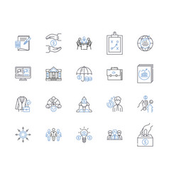 Expense Management Line Icons Collection Budget