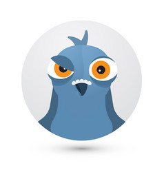 Angry Pigeon Simple Round Gray Bird Icon