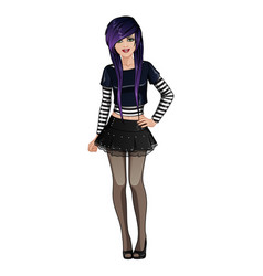 Emo Girl Cute Cartoon Character Avatar