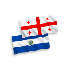 Flags Of Republic Of El Salvador And Georgia