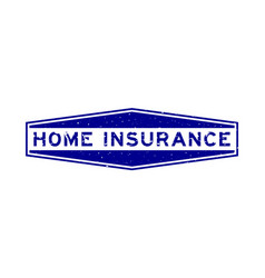 Grunge Blue Home Insurance Word Hexagon Rubber