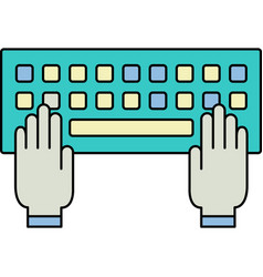 Hand On Computer Keyboard Flat Icon