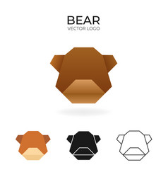 Origami Logo And Icon With Bear