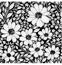 Floral Seamless Pattern Of Flowers And Leaves