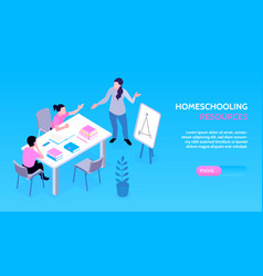 Homeschooling Isometric Webpage Banner