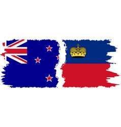 Liechtenstein And New Zealand Grunge Flags