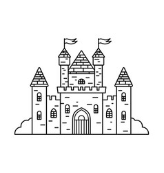 Line Art Of Medieval Castle