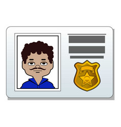 Police Id Icon Cartoon Detective Card