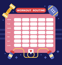 Flat Design Workout Routine Schedule Template